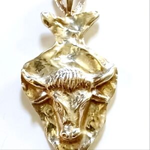 Solid Heavy Sterling Silver Arrowhead Bullhead Pendant